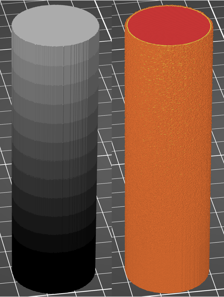 PrusaSlicer G-code preview showing fuzzy skin