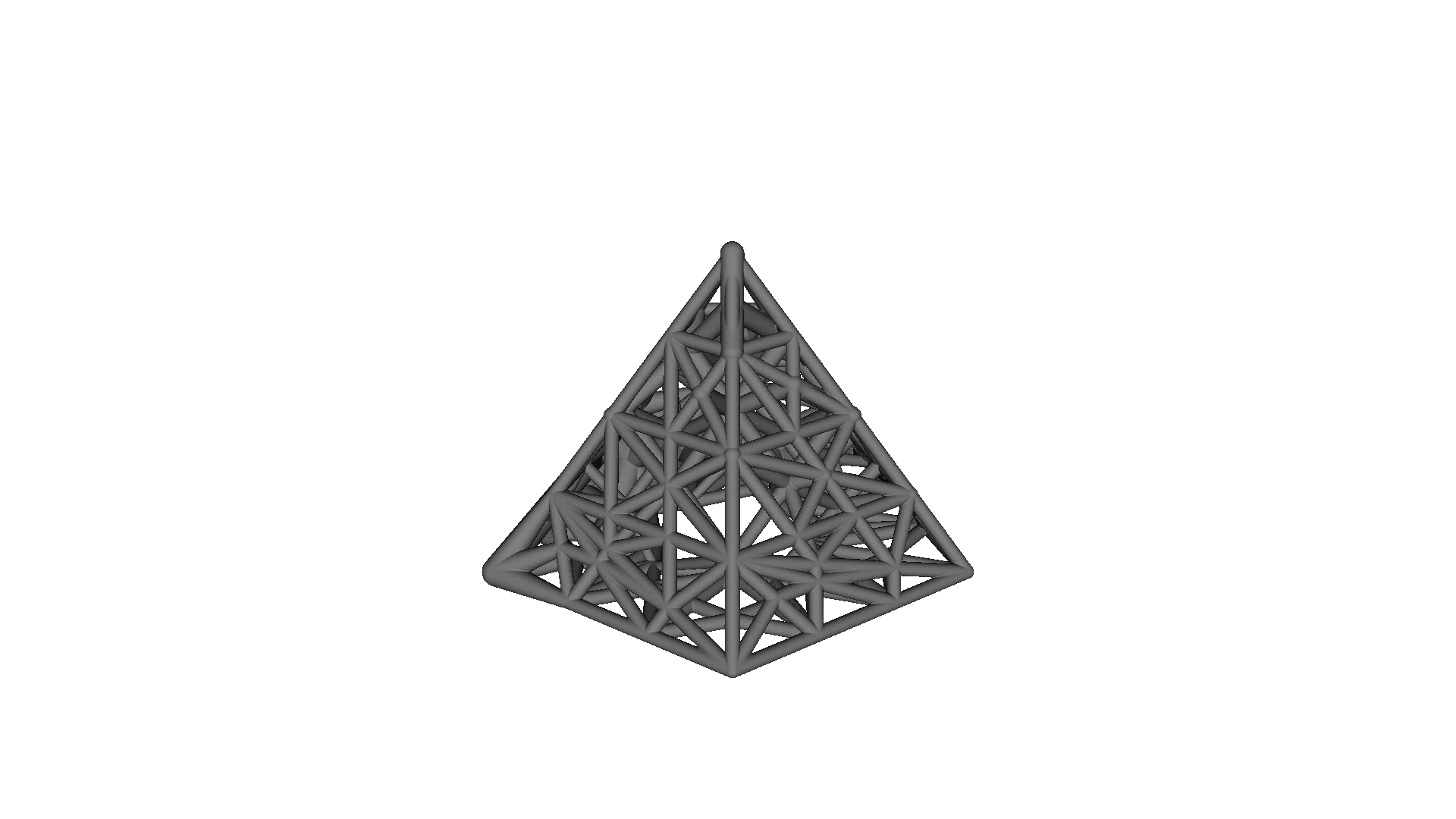 A pyramidal truss lattice of 391 tapered beams imported from a 3MF file