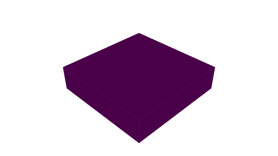 Purple preview of a prism with a continuous 50 percent red and 50 percent blue volume-fraction field