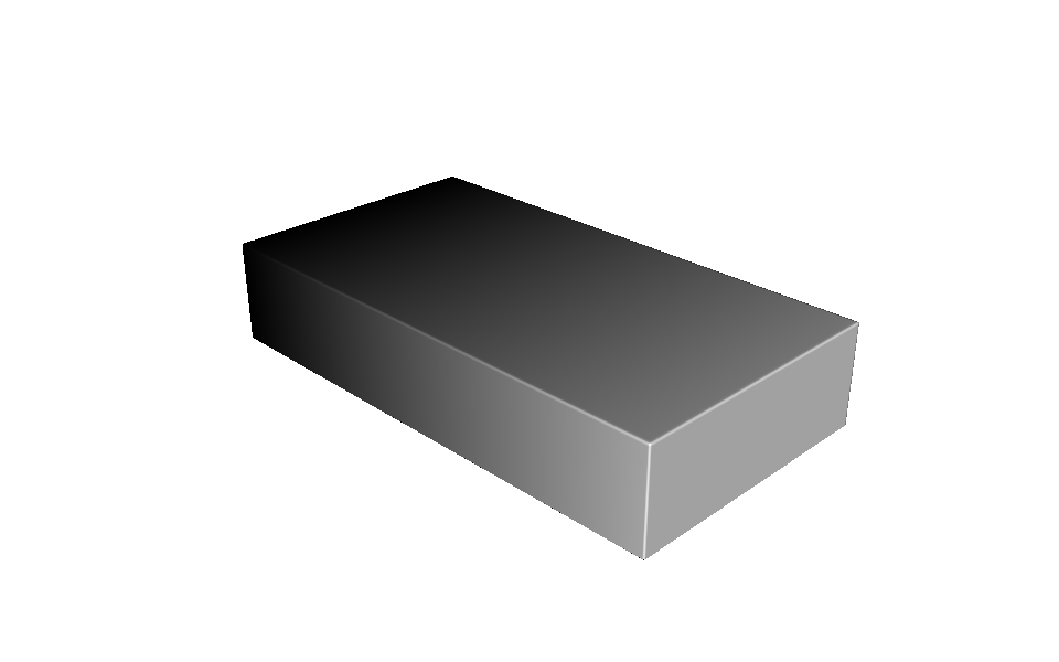 Rendered rectangular prism with a black-to-white exposure gradient along its length