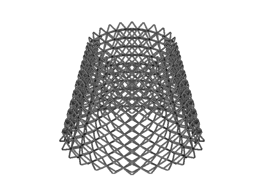 BCC lattice mapped onto a conical loft