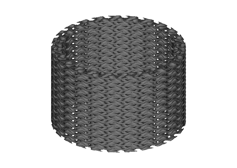Gyroid mapped onto a cylindrical face