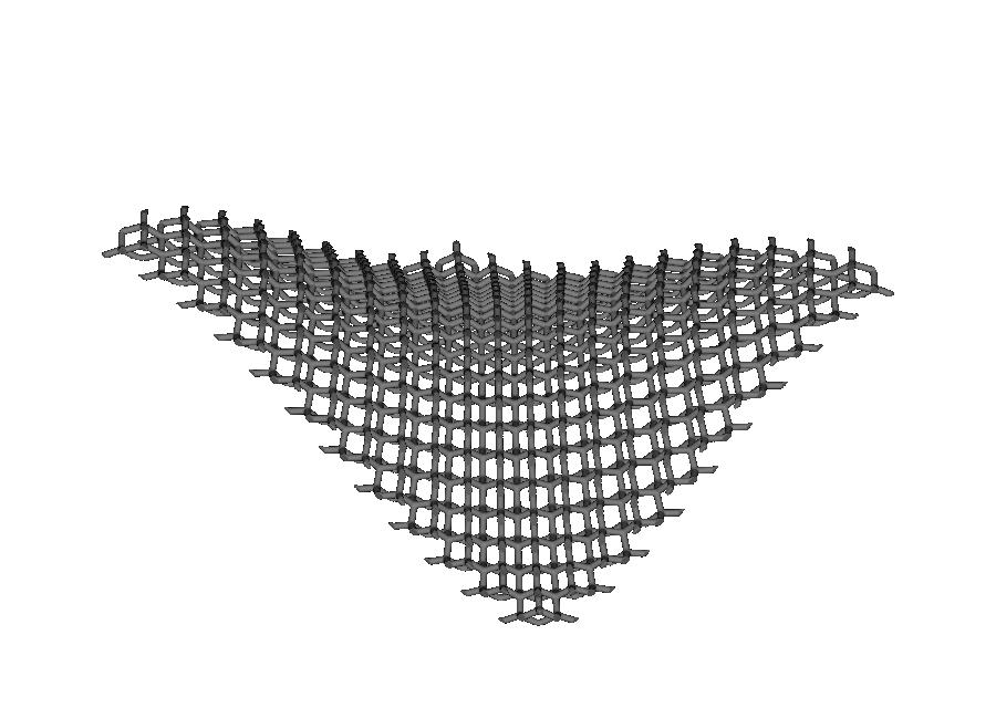 Diamond lattice mapped over a freeform saddle