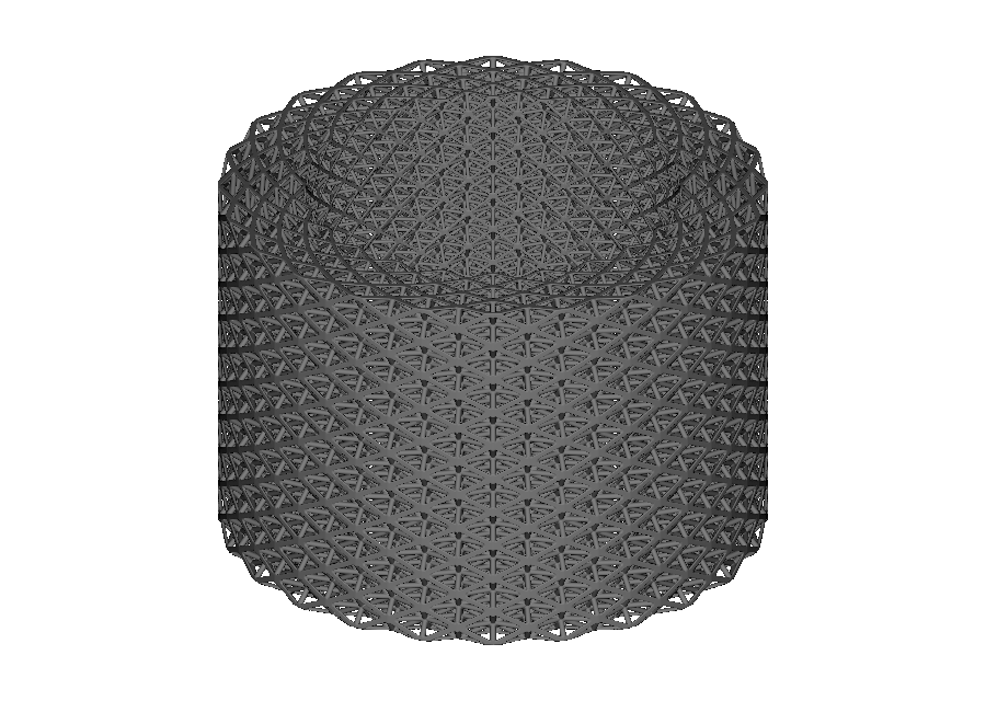 Octet lattice mapped between cylindrical faces