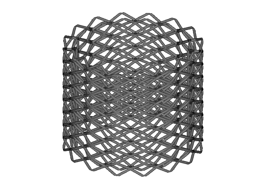 Custom hourglass graph cell tiled around a cylindrical CAD face