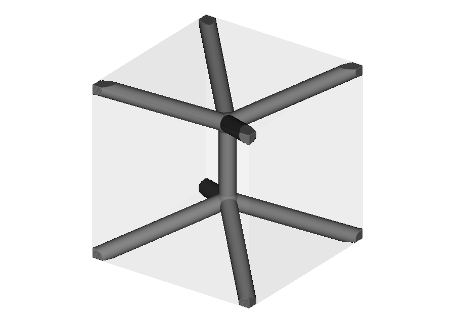 One parameterized hourglass graph cell inside its one-cell map