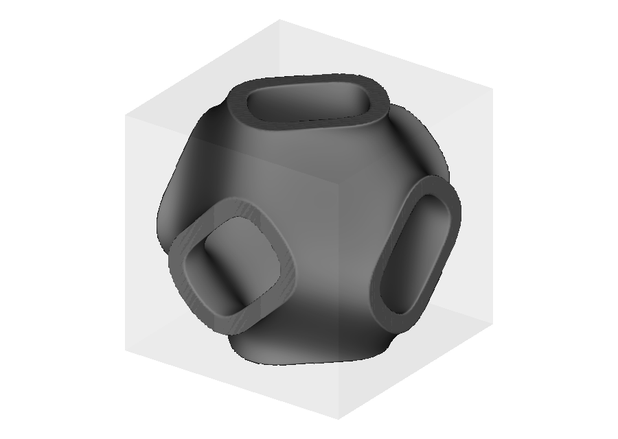 One custom rippled implicit cell inside its one-cell map