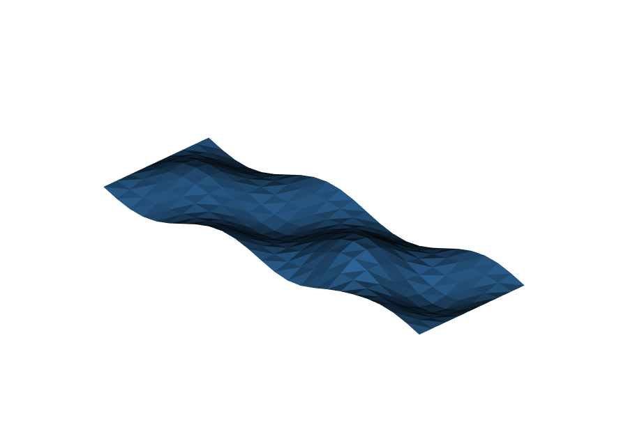 Elongated undulating triangle-mesh input patch