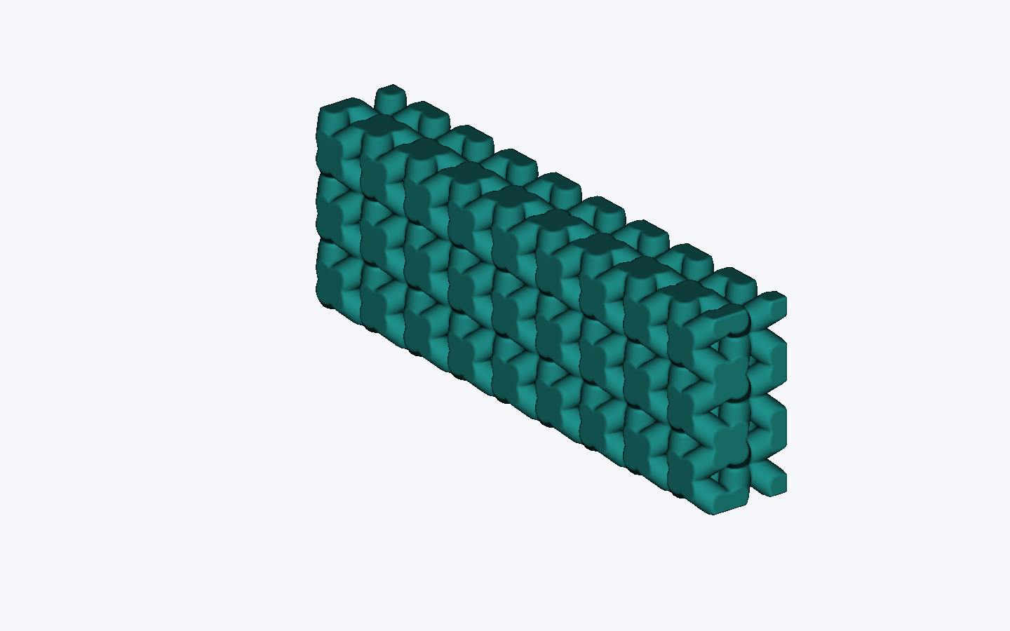 Clipped BCC lattice with a constant 0.90 millimetre radius